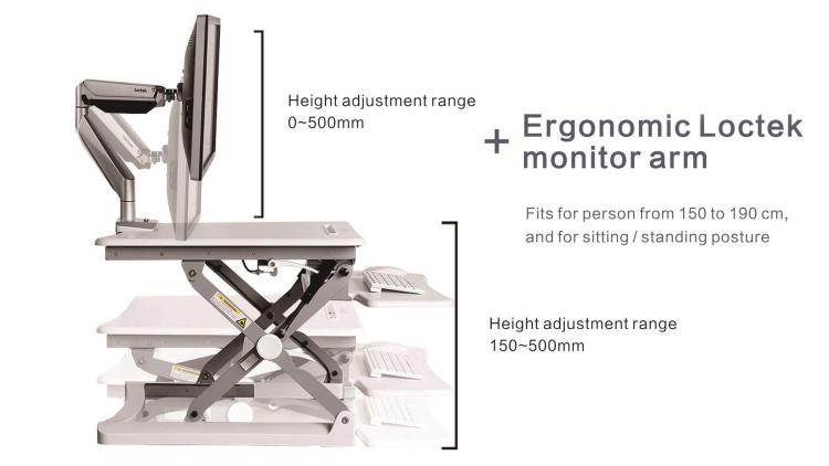 PrimeCables adjustable sit stand desk