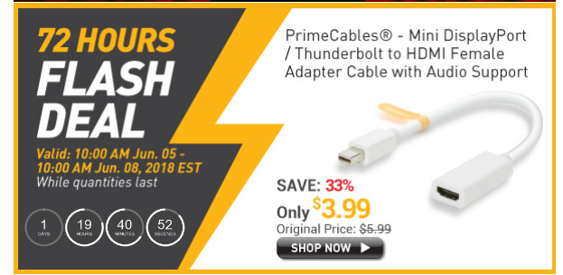primecables 72h flash deal 20180606